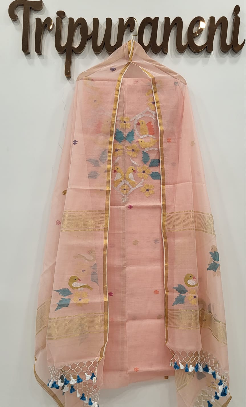 Muslin Jamdhani Handloom 2 peice set
