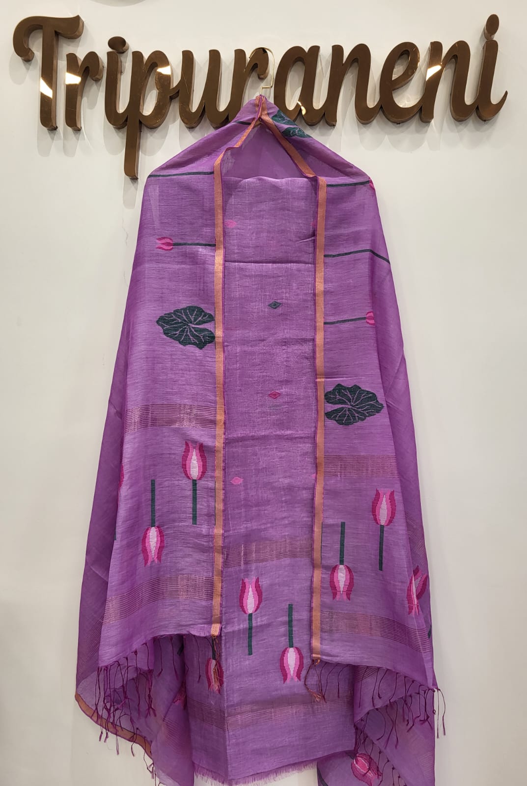 Lotus Motif - Linen Silk Jamdani 2-piece sets