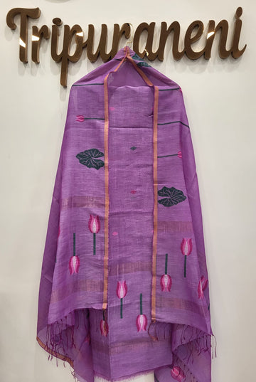 Lotus Motif - Linen Silk Jamdani 2-piece sets