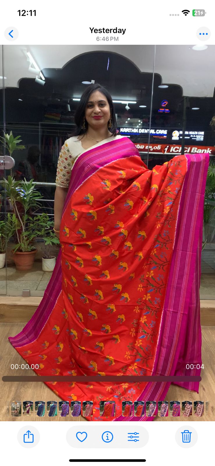 Rajkot Patola inspired Ikkat Pattu Saree