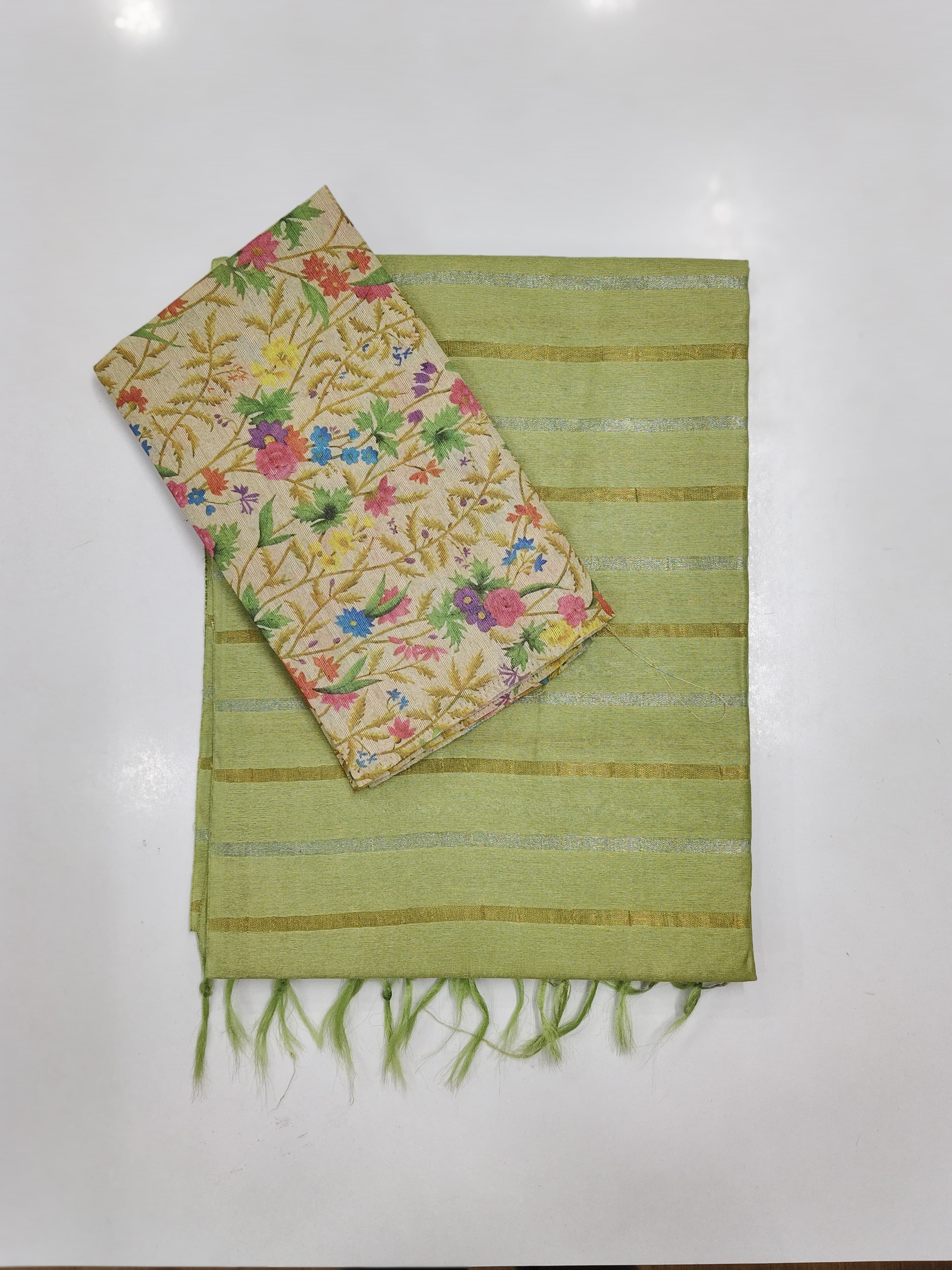 Soft Tussar Sarees with Contrast Blouse