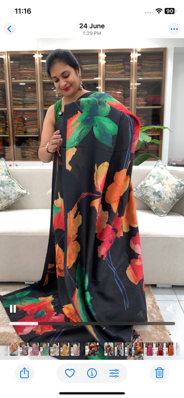 Digital Printed - Soft Tussar Saree