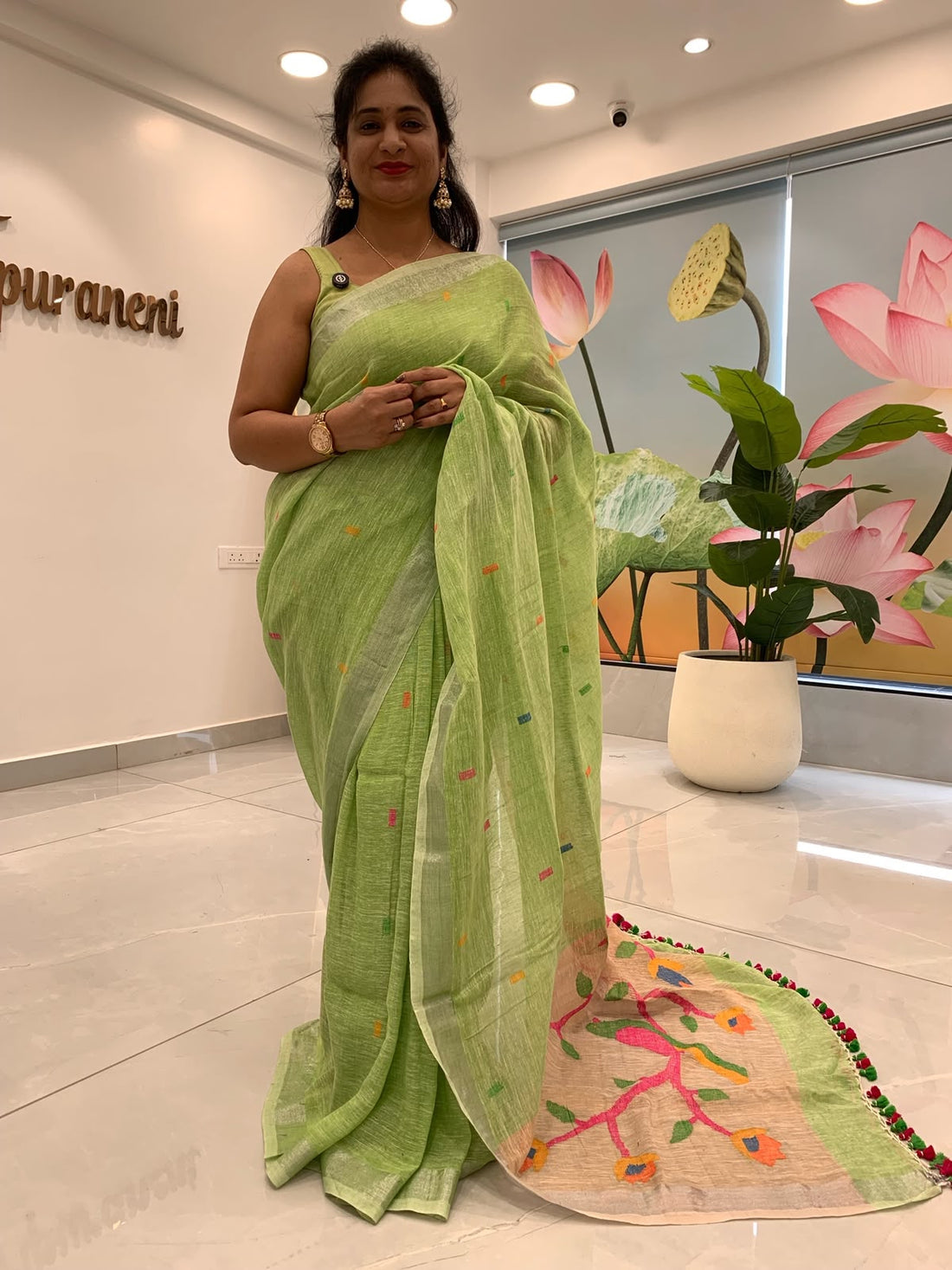 Linen Jamdani Saree