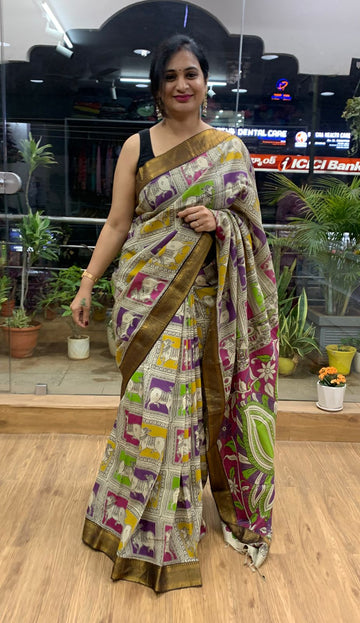 Nellore Silk Kalamkari Saree - MCK22