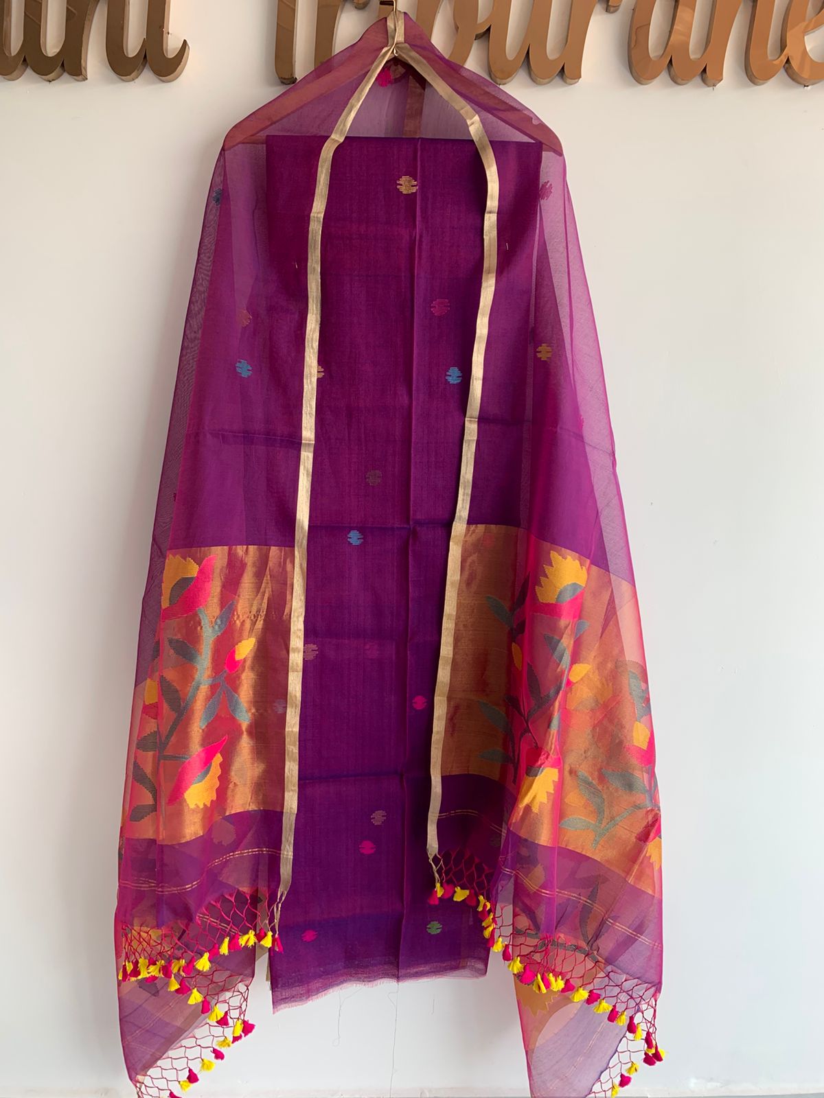 Muslin Jamdhani Handloom 2 peice set