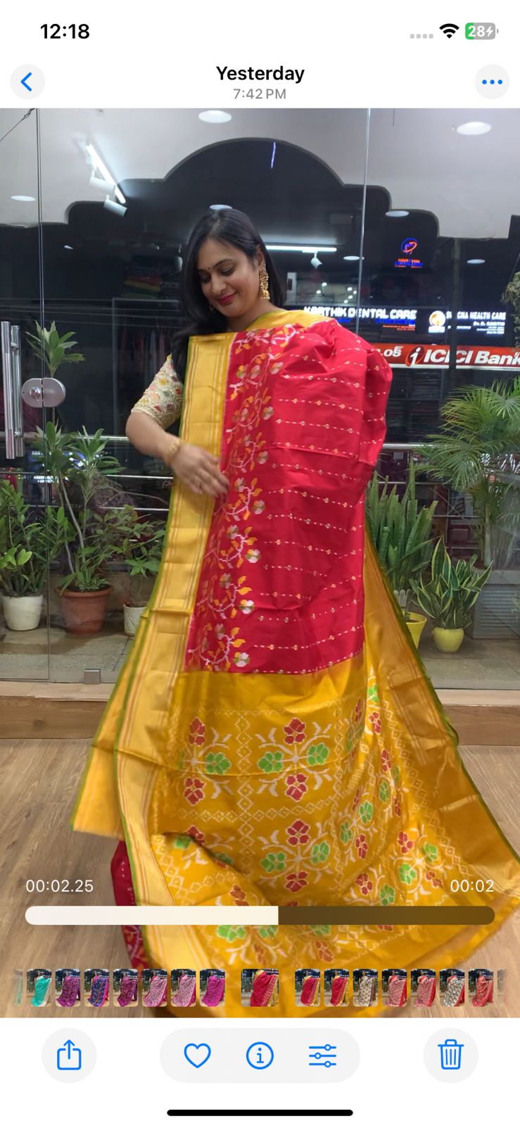 Rajkot Patola inspired Ikkat Pattu Saree