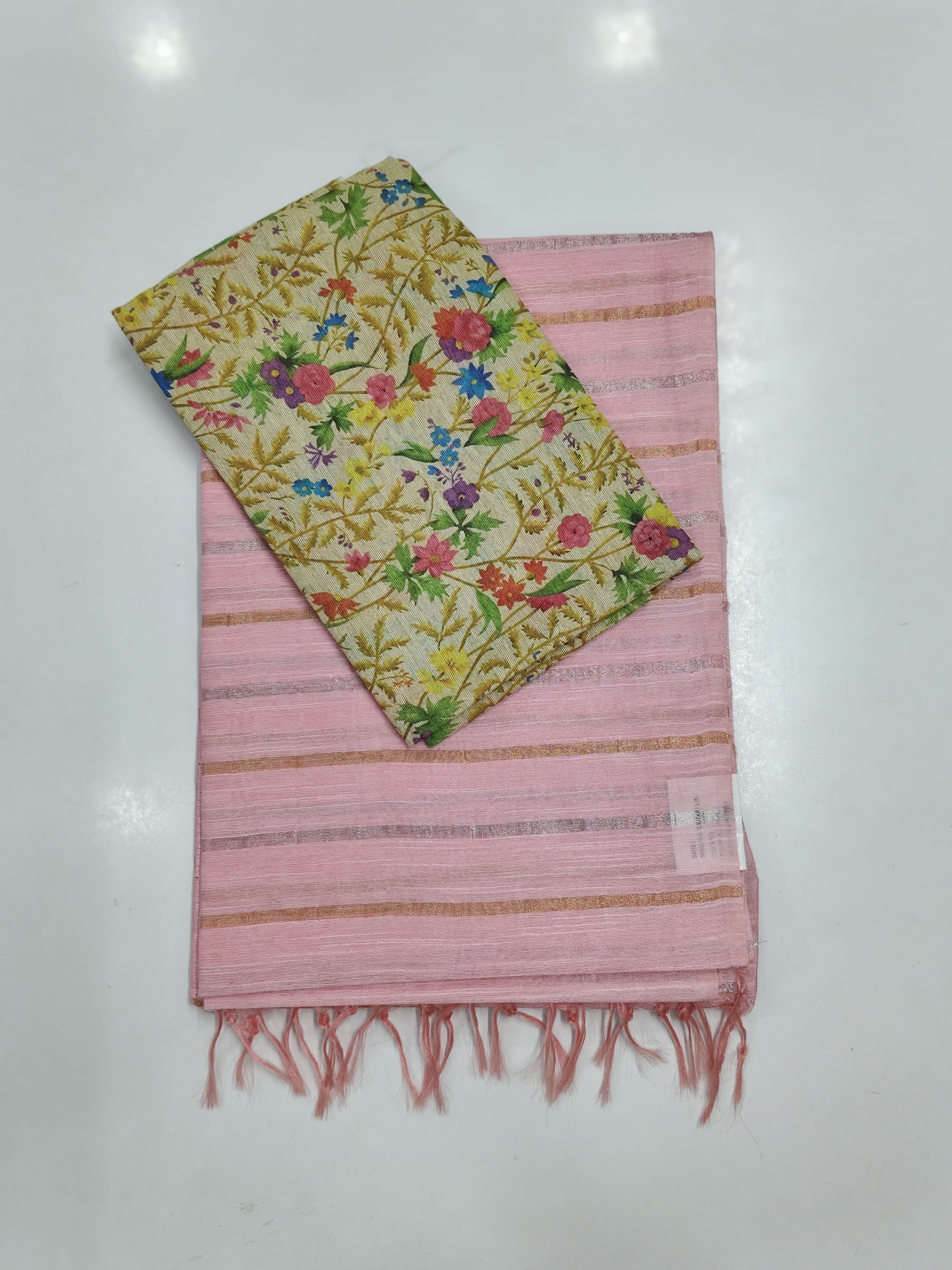 Soft Tussar Sarees with Contrast Blouse