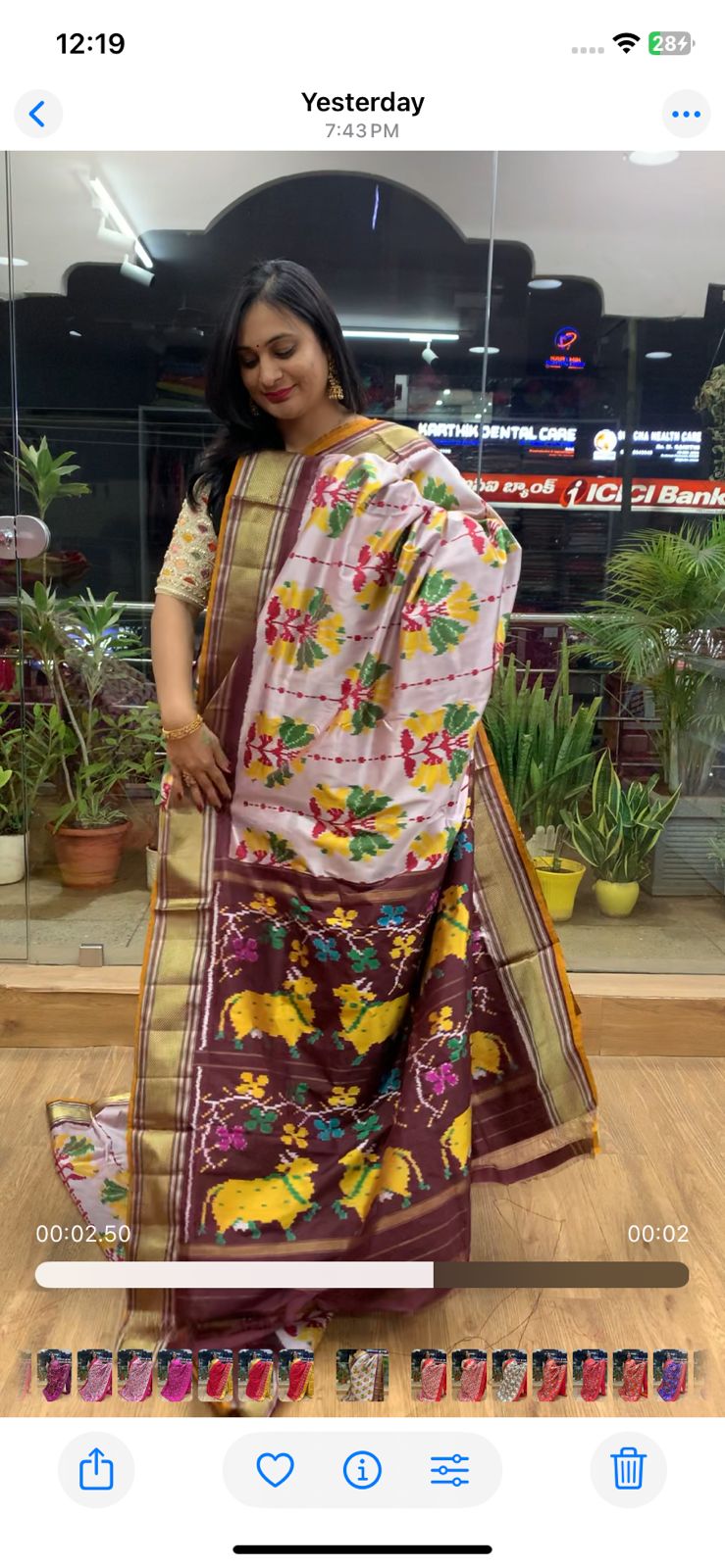 Rajkot Patola inspired Ikkat Pattu Saree