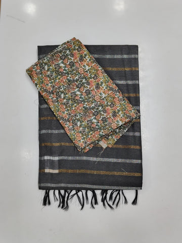 Soft Tussar Sarees with Contrast Blouse