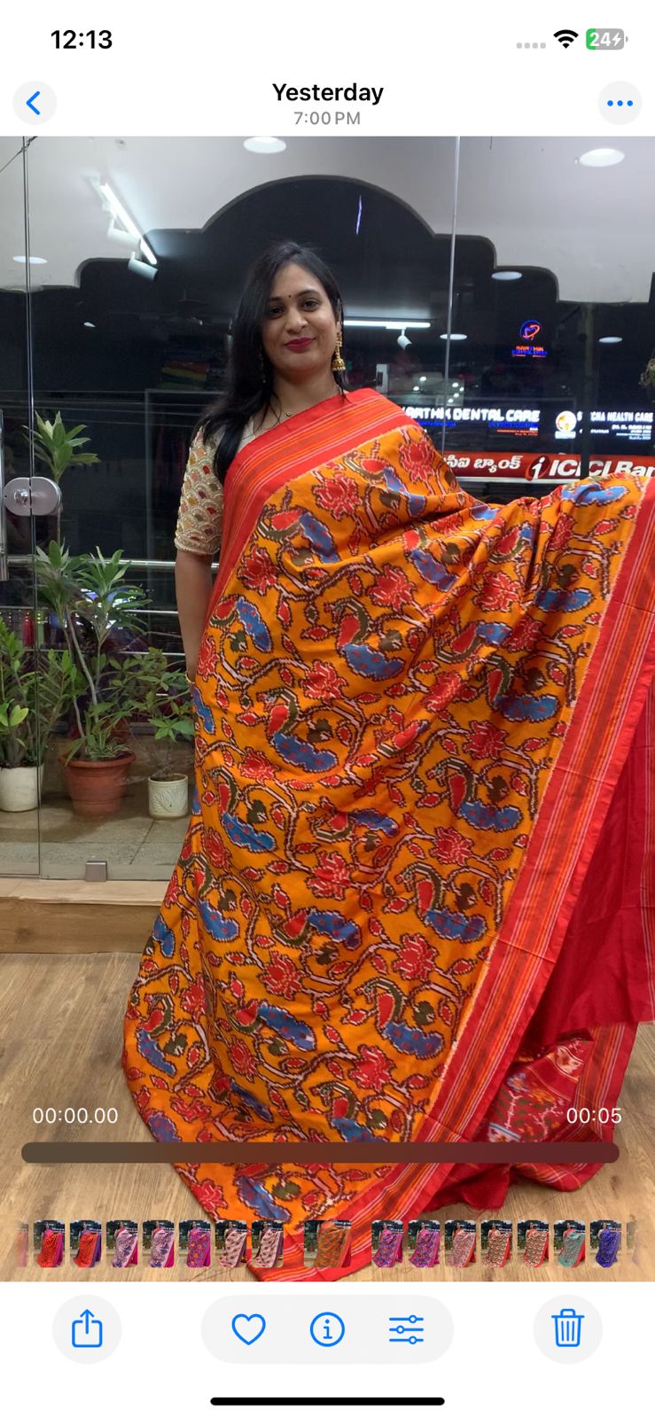Rajkot Patola inspired Ikkat Pattu Saree