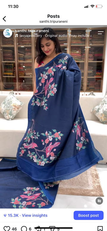 Digital Printed - Soft Tussar Saree